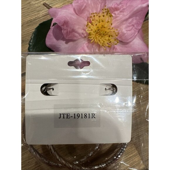 14KT White & Gold Plated Silvertone Brass Hypo Allergenic Hoop Earrings NEW - Picture 7 of 7